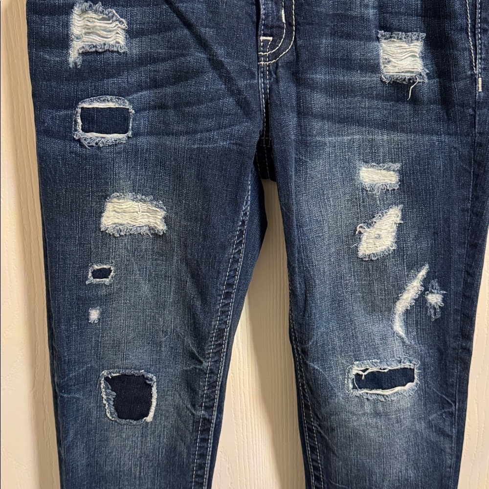 Miss Me Boyfriend Mid-Rise Ankle Distressed Denim Medium Wash Jeans Women’s‎ 27 - Picture 11 of 12